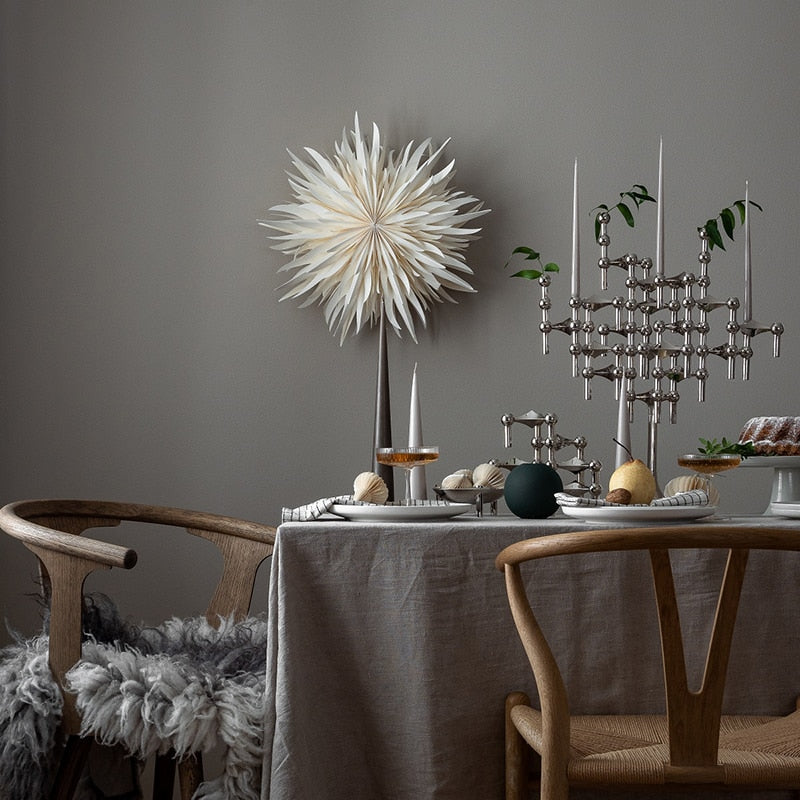 Moleculaire structuur roestvrijstalen kaarsenhouder