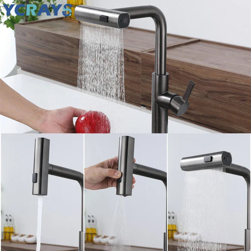 Küchenarmatur – herausziehbare Wasserfall-Handbrause