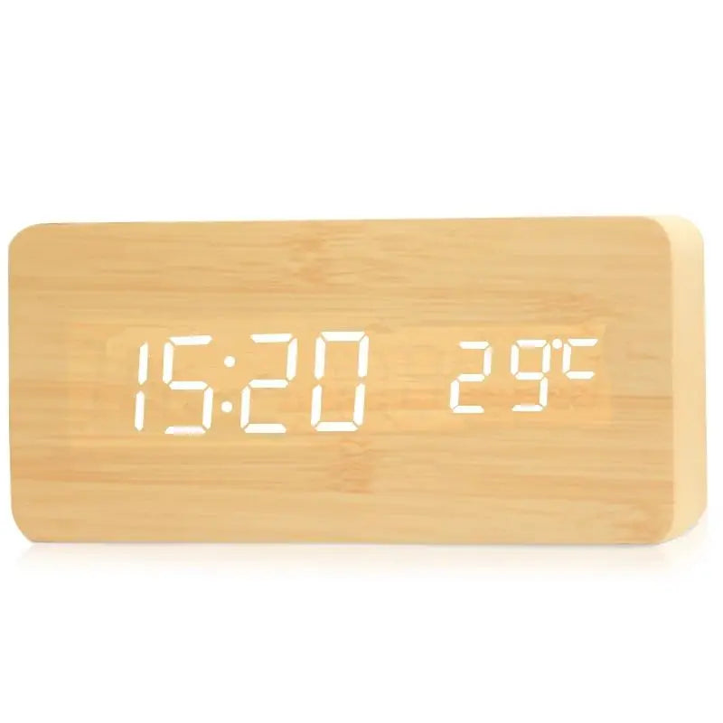 Sandsberg Digitaler Wecker aus Holz | LED-Anzeige | Modernes Design | Lautlos | Umweltfreundlich