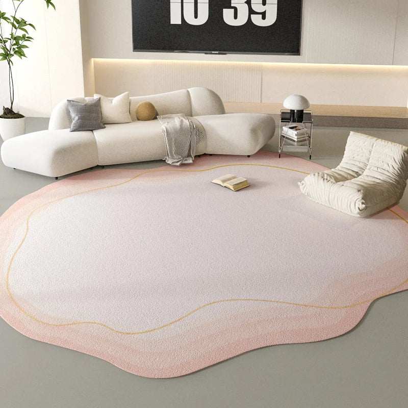 Sandsberg | Sara Luxe Irregulärer Pink Fluffy Teppich – Weich und stilvoll für Schlafzimmer und Wohnzimmer