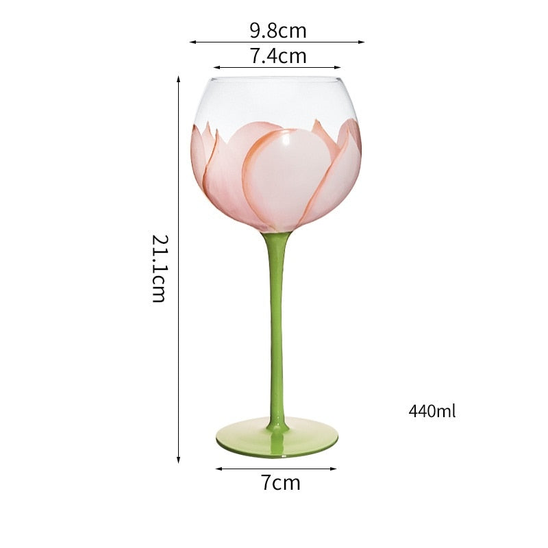 Handgemalte Blumen-Glas-Stielwaren