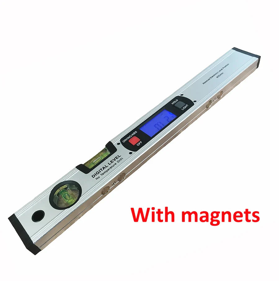 Digitaler Protractor Winkelmesser | 360° Elektronisches Neigungsmesser mit optionalen Magneten | Wasserwaage & Gefälle Testlineal - 400mm Länge