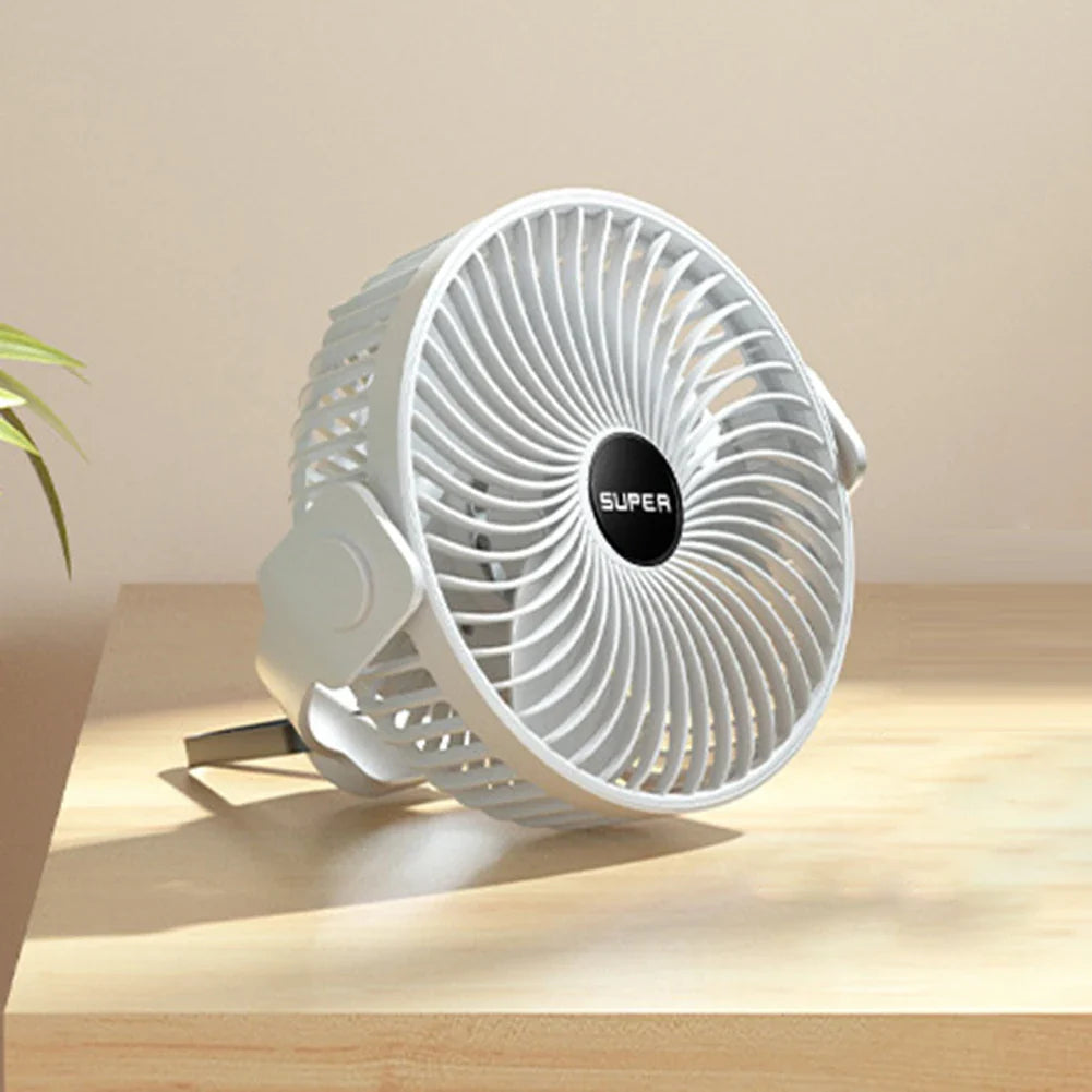 USB wiederaufladbarer Mini Ventilator 360 Rotation 3 Gänge Deckenventilator Tischventilator tragbarer Häng ventlator für Camping Zelt Outdoor Zuhause