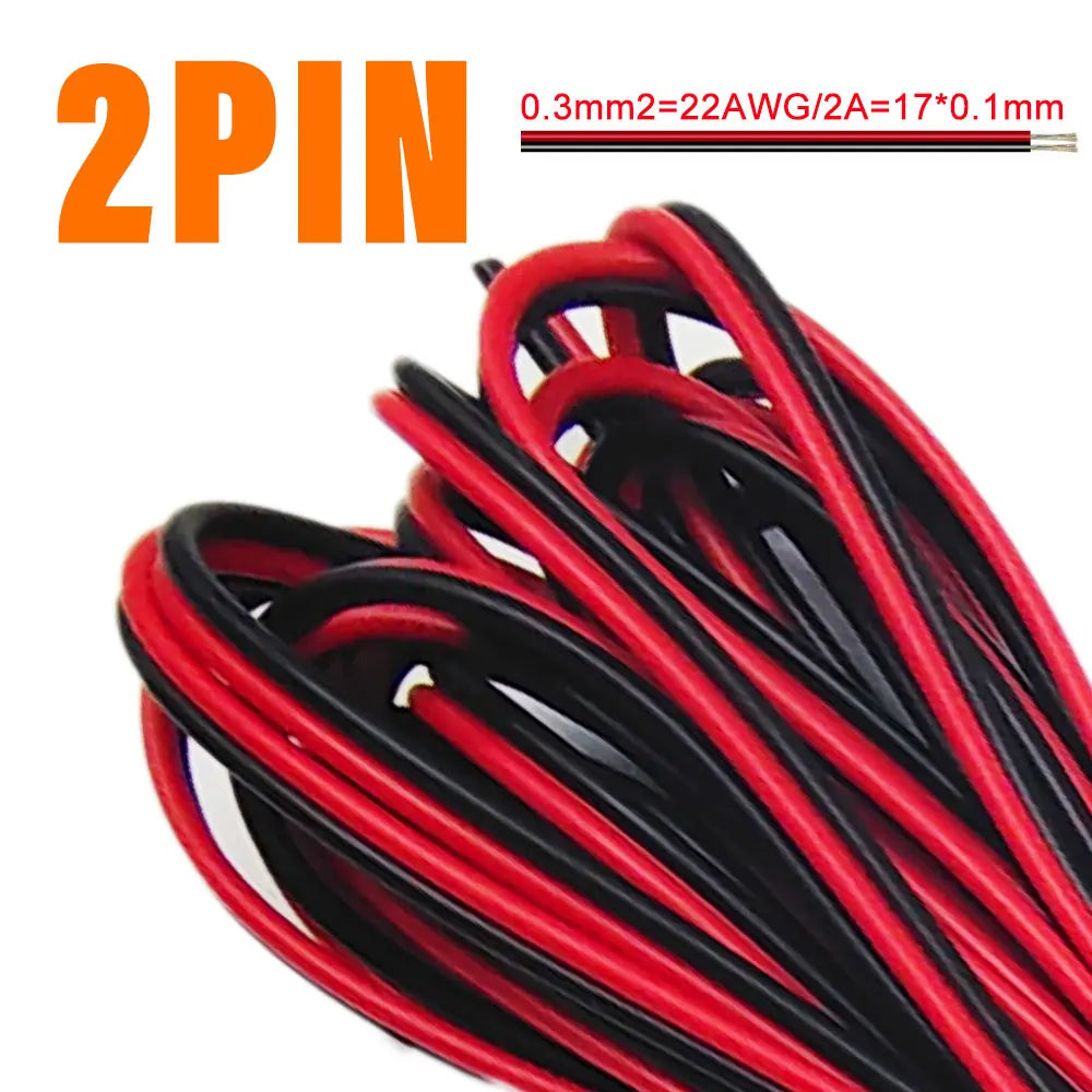 2Pin zu 6Pin LED Verlängerungskabel – 1-10m Flexibles Elektrisches Kabel für WS2812B, WS2811, SK6812, 5050 RGBW LED Streifenlicht (22AWG, 20AWG, 18AWG)
