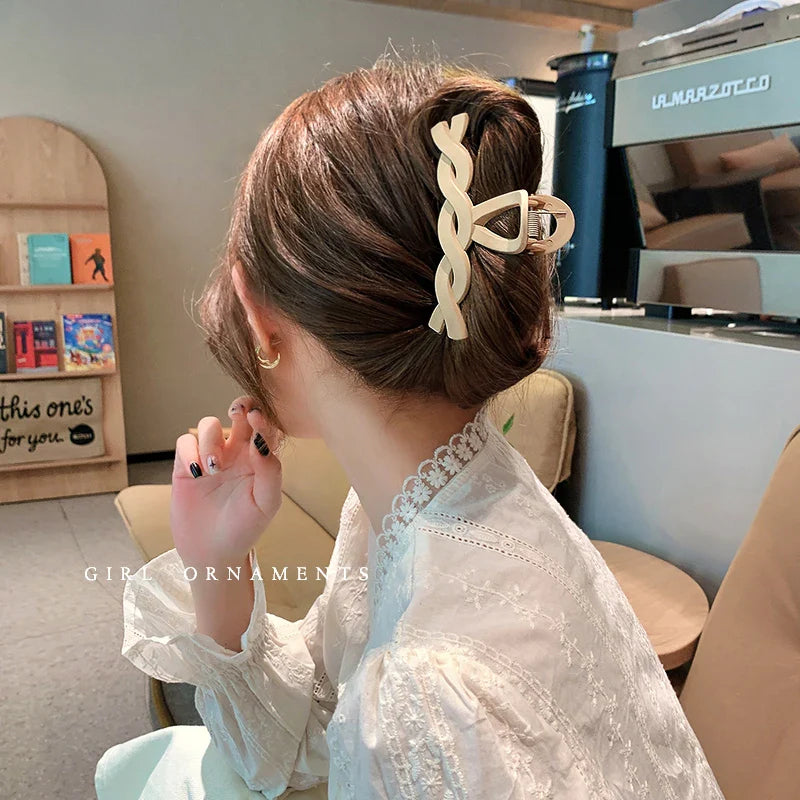 Kopfbedeckung Set Neue Damenmode Krallenclip Kaffee Schwarz Acryl Große Haarklammer Koreanisch Für Mädchen Clip Barrette Haarschmuck