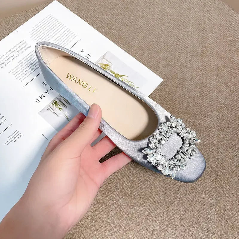 Büro Damen Schuhe Frauen Ballerinas Frühling Sommer Elegant Einzeln Schwarz Pink Grün