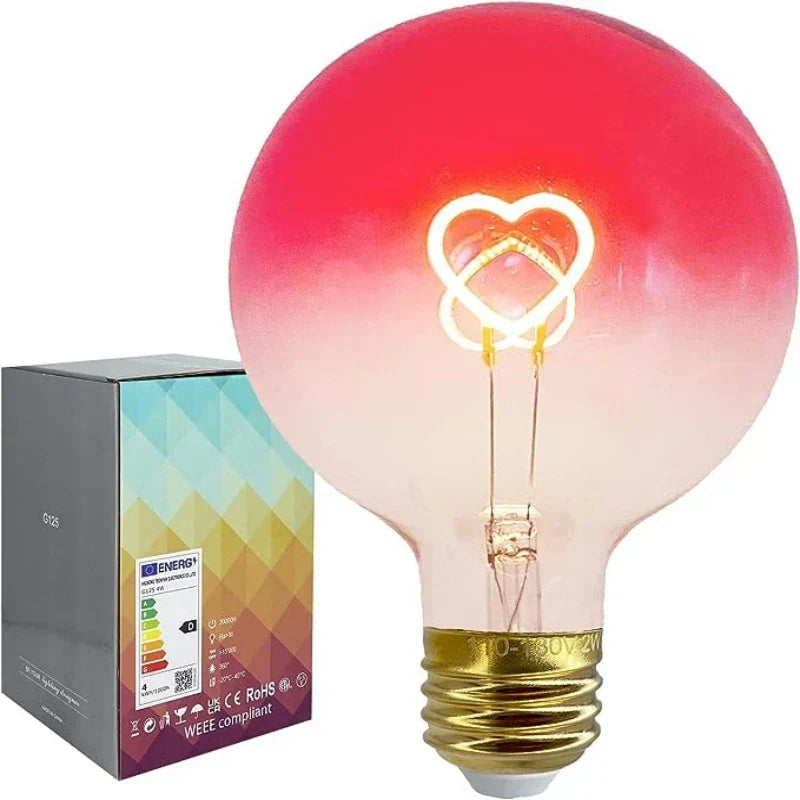 Pink LED-Lampe mit Herzmuster – Dimmbar und Farbverlauf