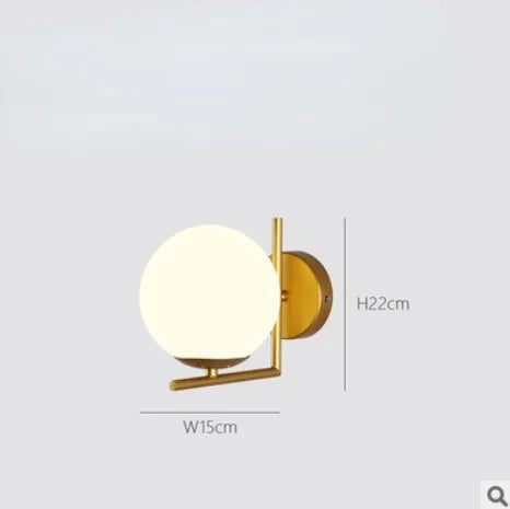 Moderne LED Gold Glaskugel Wandleuchte für Innenbeleuchtung Dekoration
