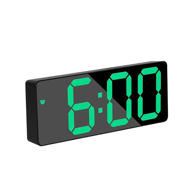 Moderner Elektronischer Spiegelwecker mit LED-Anzeige, Alarmfunktion und Temperaturanzeige – Stilvolle Digitaluhr für Schlafzimmer und Büro