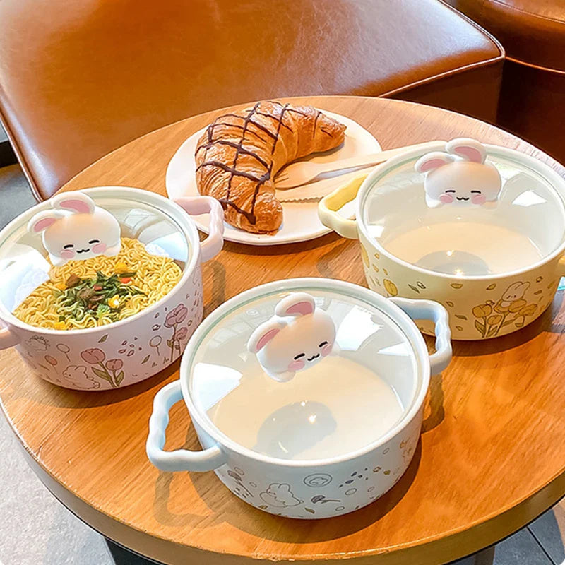 Kawaii Bunny Ramen Schüssel mit Deckel