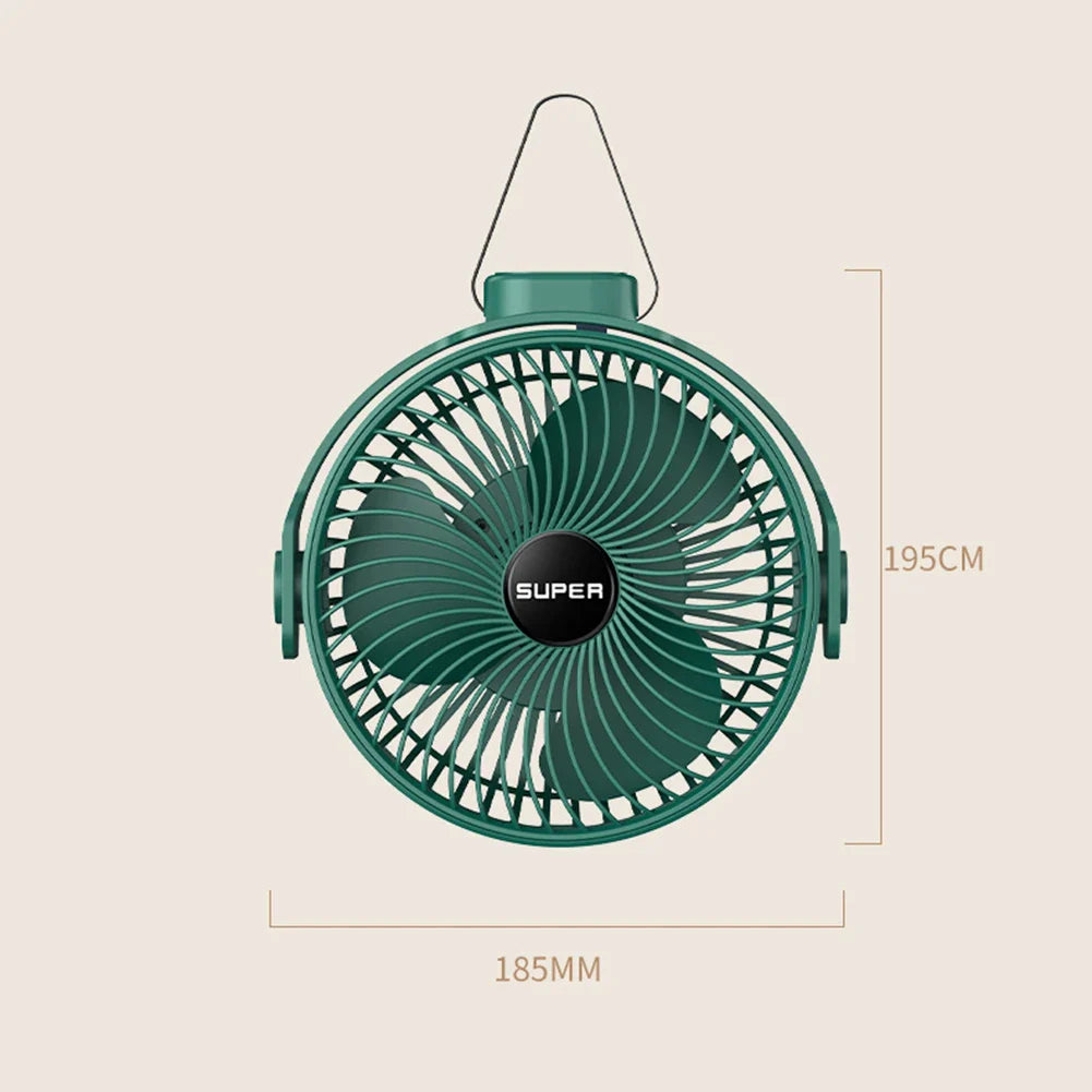 USB wiederaufladbarer Mini Ventilator 360 Rotation 3 Gänge Deckenventilator Tischventilator tragbarer Häng ventlator für Camping Zelt Outdoor Zuhause