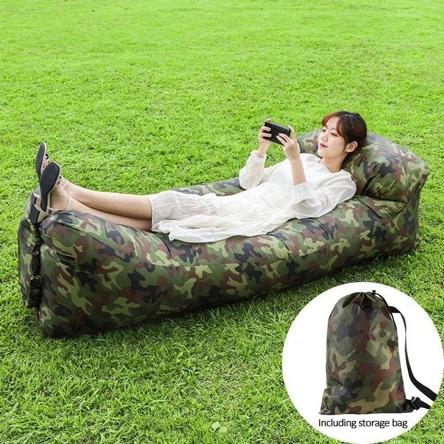 Schnell aufblasbares Luftsofa-Bett: Trend Outdoorschlafsack mit lässigem Strandsofa-Design | Hochwertiges 240*70cm aufblasbares Luftkissen
