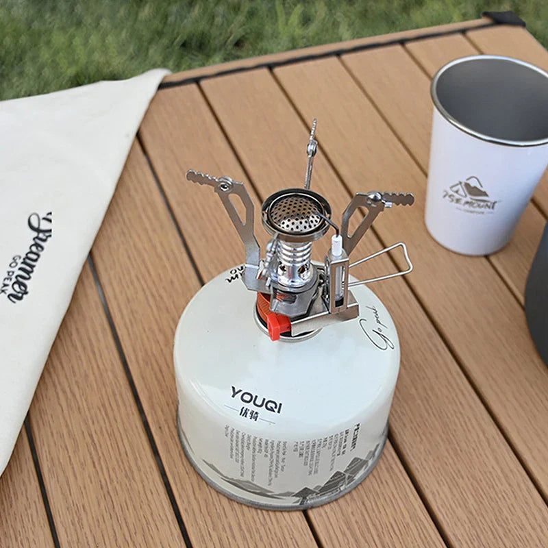 Tragbarer Outdoor Camping-Gaskocher: Aluminiumlegierung Ultra-Leicht Camp Stove für Picknick-Kochen - Essenzielle Camping-Zubehör für Überlebensofen