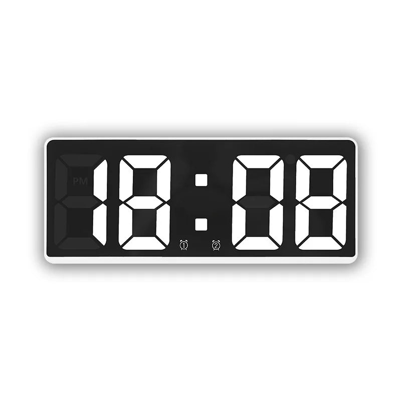 Moderner Elektronischer Spiegelwecker mit LED-Anzeige, Alarmfunktion und Temperaturanzeige – Stilvolle Digitaluhr für Schlafzimmer und Büro