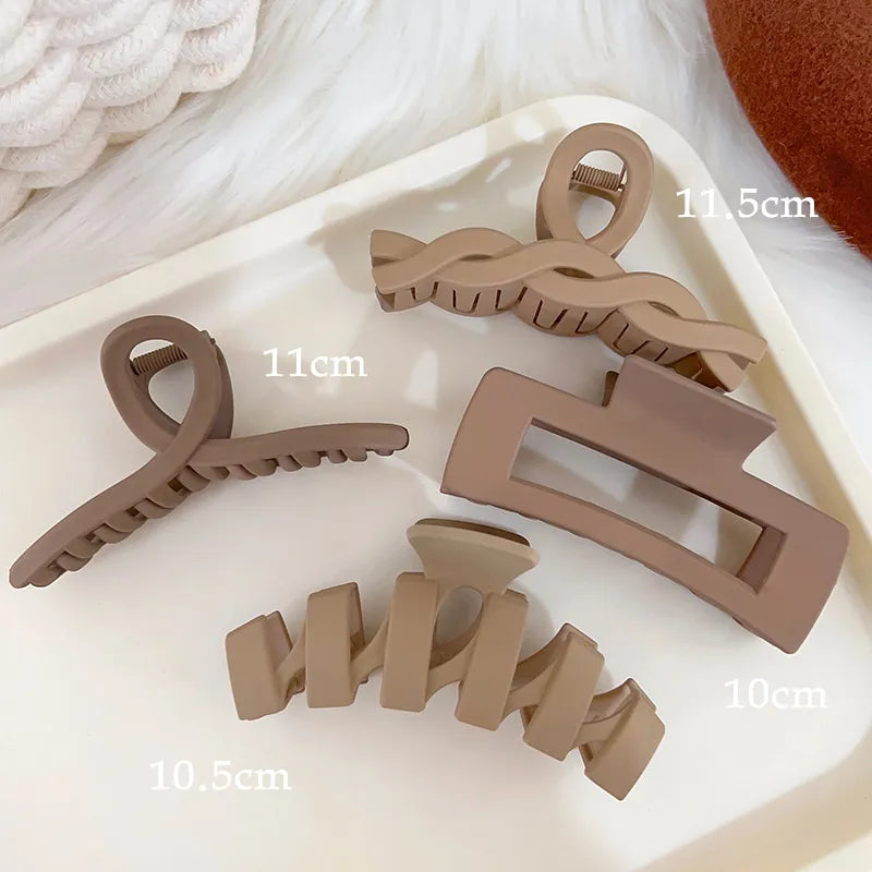 Kopfbedeckung Set Neue Damenmode Krallenclip Kaffee Schwarz Acryl Große Haarklammer Koreanisch Für Mädchen Clip Barrette Haarschmuck