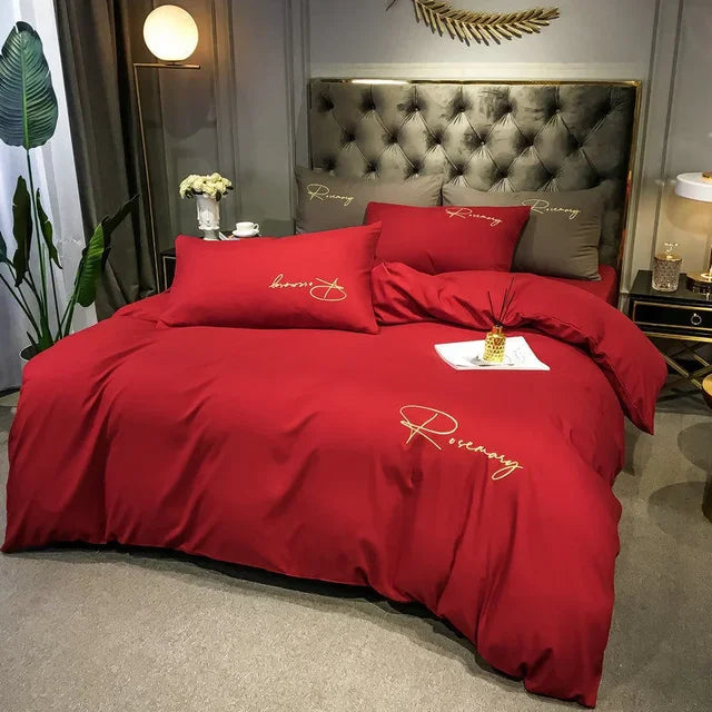 EmbroiLux Bettwäsche - Elegante Luxus Bettbezug mit Stickdesign