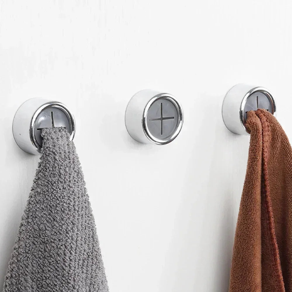 Selbstklebender Handtuchsteckerhalter: Wandanbringbare Badezimmer- und Küchenorganisatoren mit Handtuchhaken und Ablage (4/1Stk)