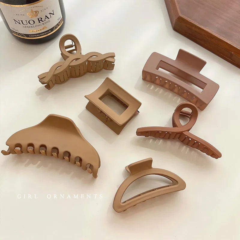 Kopfbedeckung Set Neue Damenmode Krallenclip Kaffee Schwarz Acryl Große Haarklammer Koreanisch Für Mädchen Clip Barrette Haarschmuck