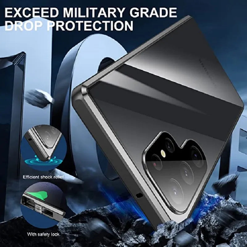 Metall Aluminiumlegierung 360 Hülle mit Sicherheitsverschluss für Samsung Galaxy S24-S23 Serie