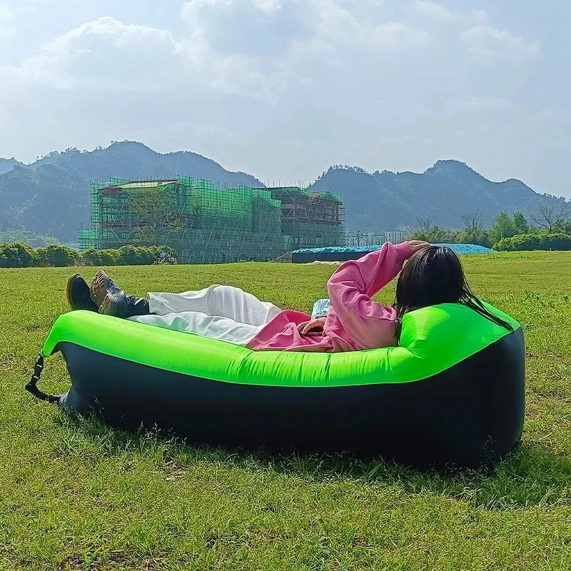 Schnell aufblasbares Luftsofa-Bett: Trend Outdoorschlafsack mit lässigem Strandsofa-Design | Hochwertiges 240*70cm aufblasbares Luftkissen