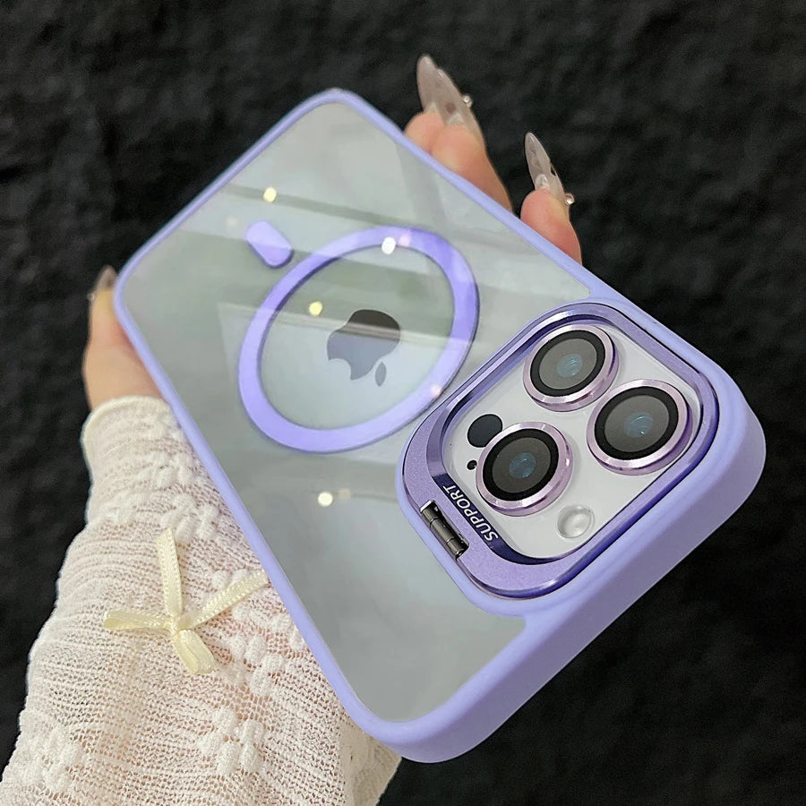 Sandsberg | Magnetische Magsafe Handyhülle Ständer Glaslinsenschutz Abdeckung