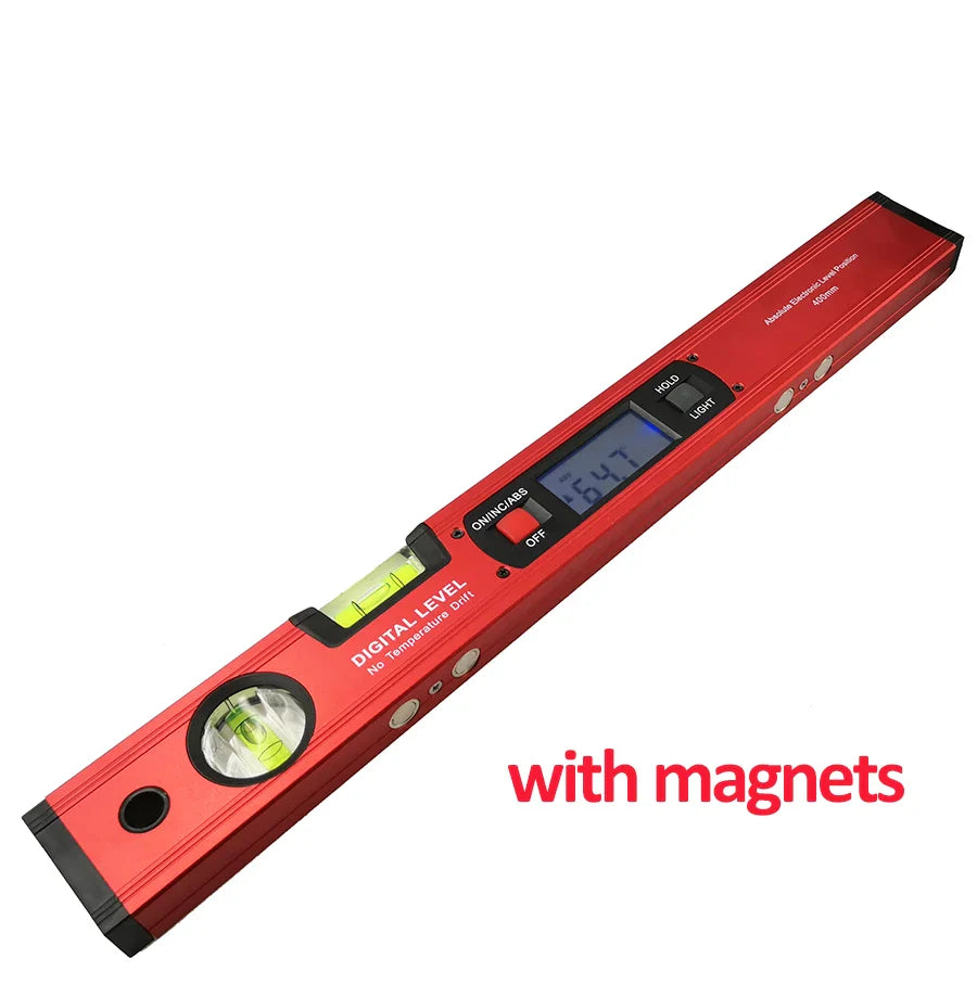 Digitaler Protractor Winkelmesser | 360° Elektronisches Neigungsmesser mit optionalen Magneten | Wasserwaage & Gefälle Testlineal - 400mm Länge
