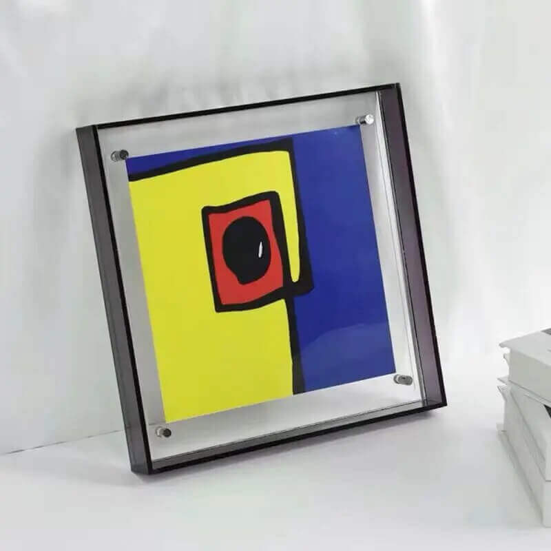 80er Jahre Fluoreszierender Acryl Schwimmender Bilderrahmen