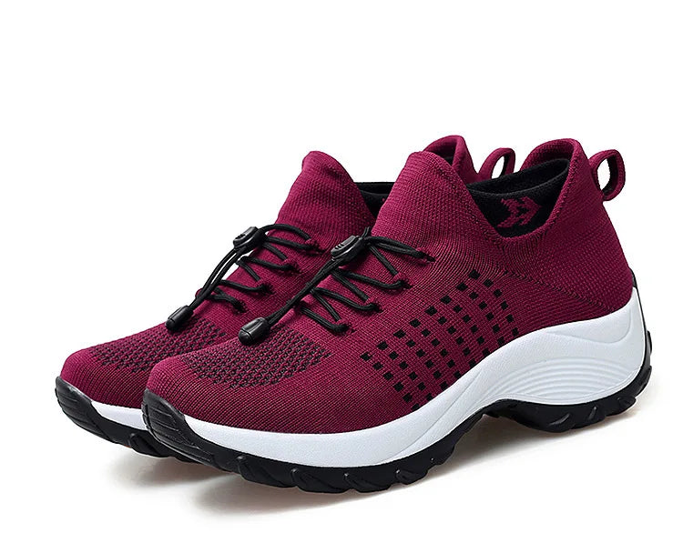 Sneakers Damen Orthopädische Sneakers Damen Plattform Weiß Schwarz Rot Sportschuhe Damen Freizeitschuhe
