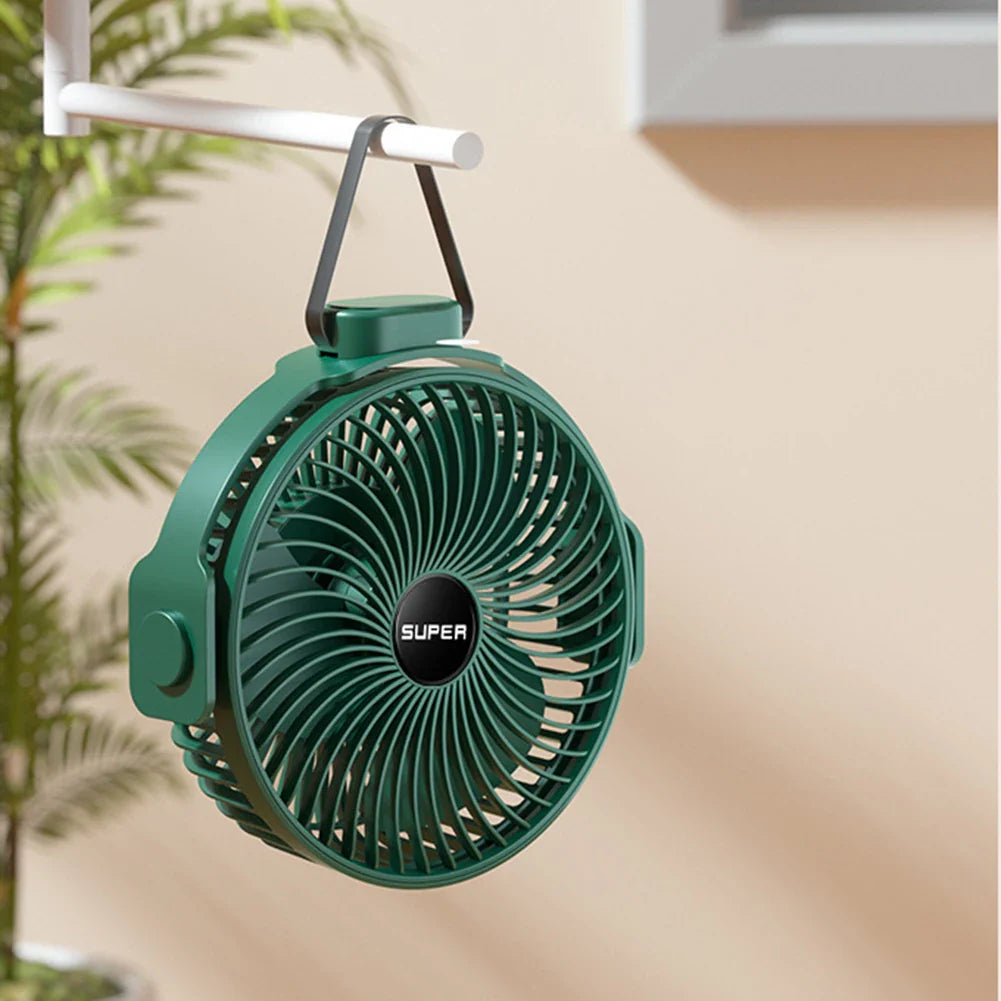 USB wiederaufladbarer Mini Ventilator 360 Rotation 3 Gänge Deckenventilator Tischventilator tragbarer Häng ventlator für Camping Zelt Outdoor Zuhause