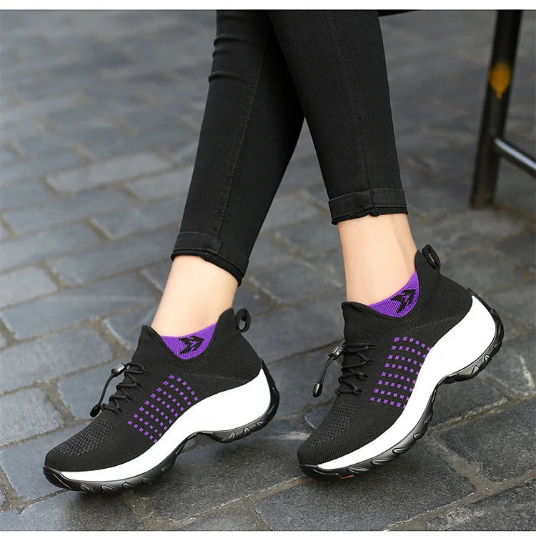 Sneakers Damen Orthopädische Sneakers Damen Plattform Weiß Schwarz Rot Sportschuhe Damen Freizeitschuhe