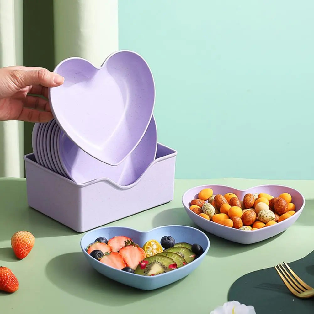 Herzförmige Snackteller Set