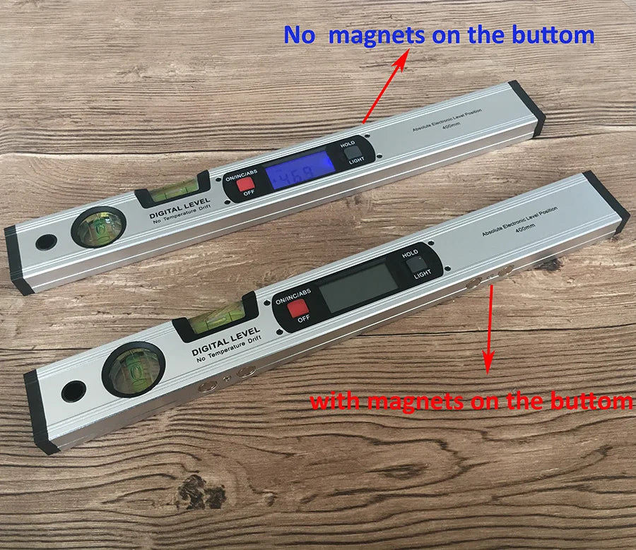 Digitaler Protractor Winkelmesser | 360° Elektronisches Neigungsmesser mit optionalen Magneten | Wasserwaage & Gefälle Testlineal - 400mm Länge