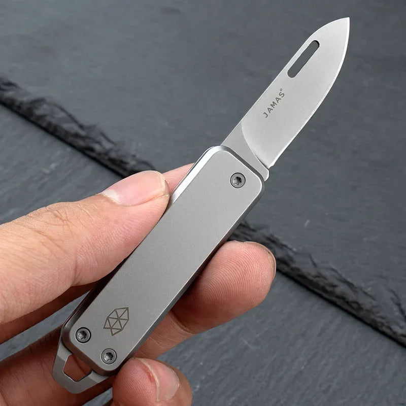 Faltbares Edelstahl Mini-Messer - Scharfes, Multifunktionales Schlüsselanhänger Obstmesser mit Dosenöffner, Tragbar für den Einsatz im Freien und zu Hause