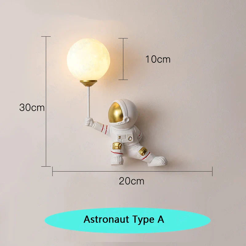 Kinderzimmer Wandleuchte Harz Astronaut G9 Glühbirne Raumfahrer Junge Schlafzimmer Nachttischlampen AC110V 220V