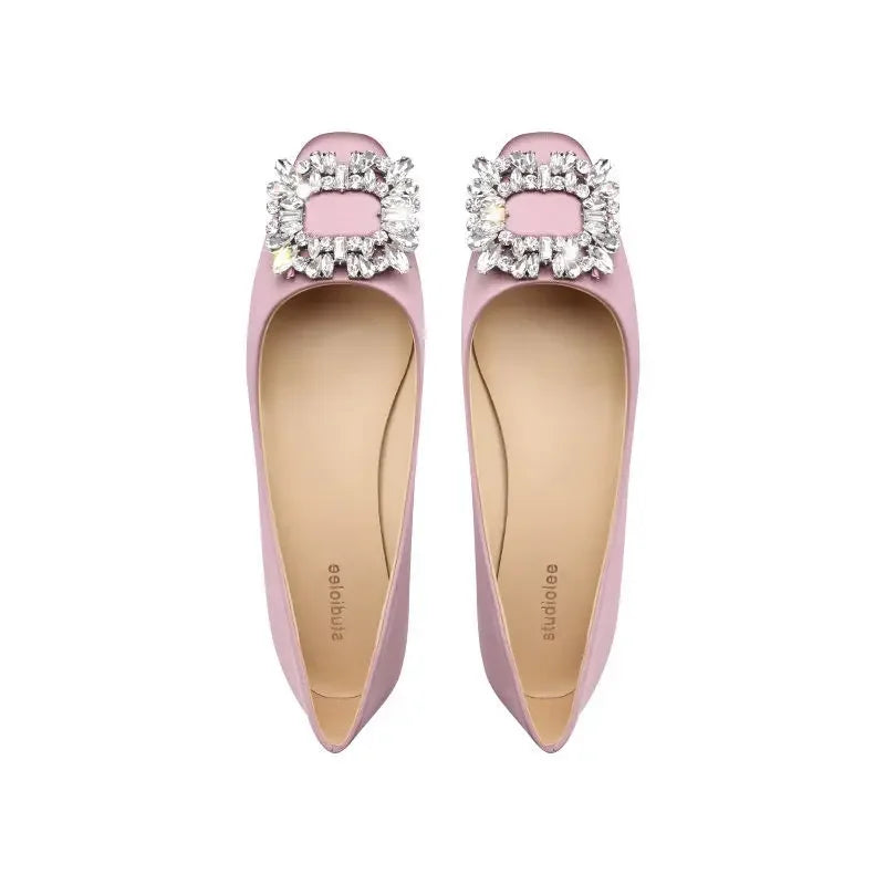 Büro Damen Schuhe Frauen Ballerinas Frühling Sommer Elegant Einzeln Schwarz Pink Grün