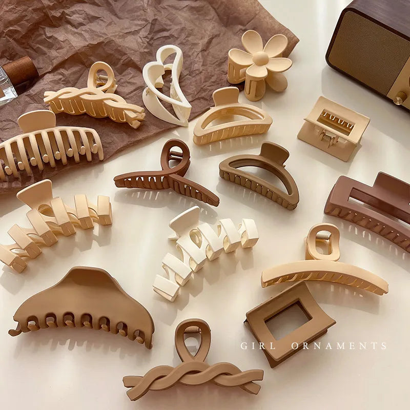 Kopfbedeckung Set Neue Damenmode Krallenclip Kaffee Schwarz Acryl Große Haarklammer Koreanisch Für Mädchen Clip Barrette Haarschmuck