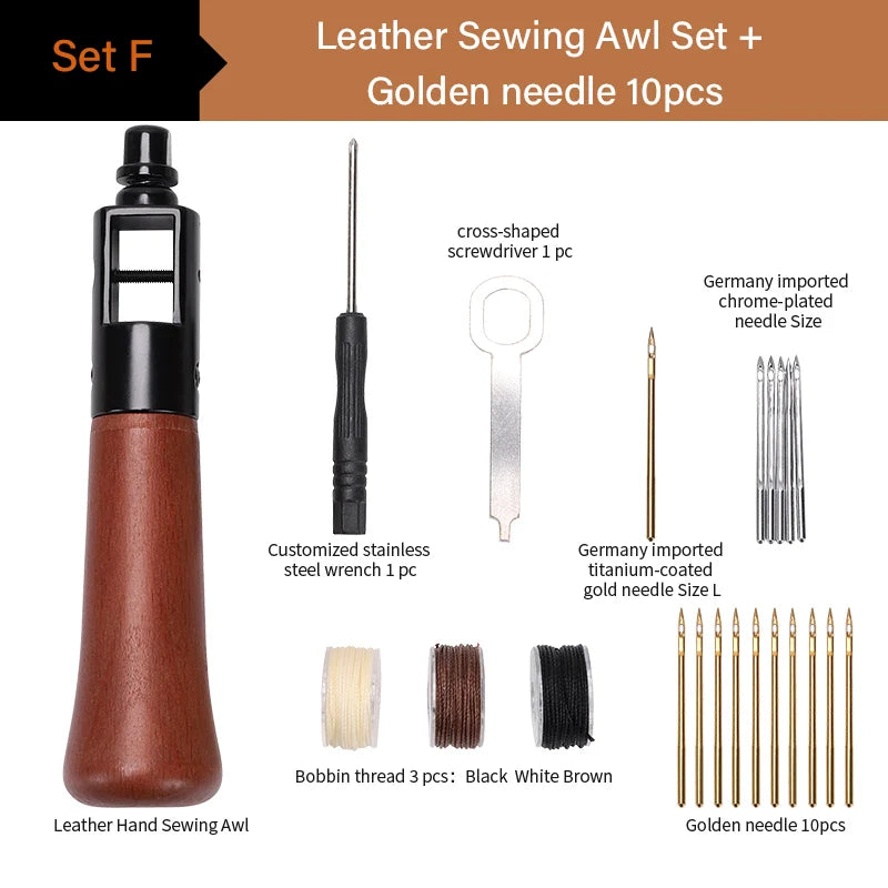 WUTA Leder Nähahle Faden Kit – Speedy Stitcher DIY Leder Handwerks Rand Nähwerkzeuge, Schuhmacher und Canvas Reparatur Kit