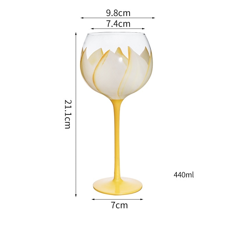 Handgemalte Blumen-Glas-Stielwaren