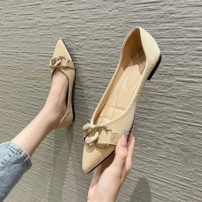 Flats für Frauen Einzelne Schuhe Büro Dame Frühling Sommer Weiche Boot