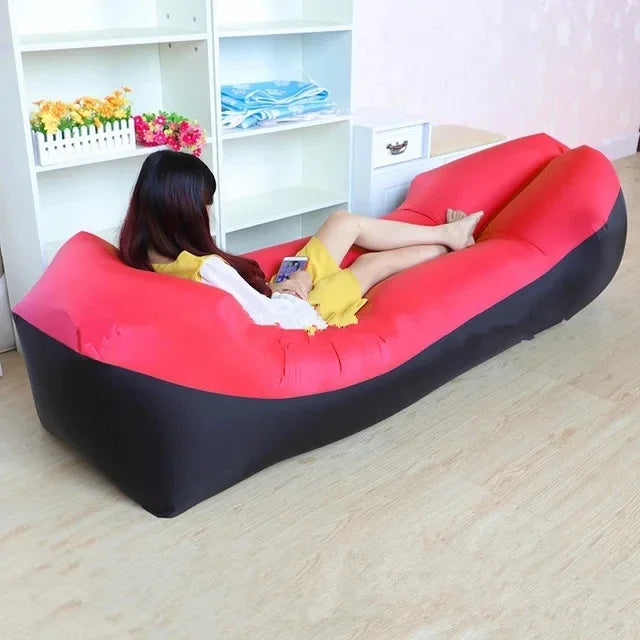 Schnell aufblasbares Luftsofa-Bett: Trend Outdoorschlafsack mit lässigem Strandsofa-Design | Hochwertiges 240*70cm aufblasbares Luftkissen