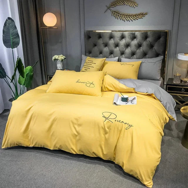 EmbroiLux Bettwäsche - Elegante Luxus Bettbezug mit Stickdesign