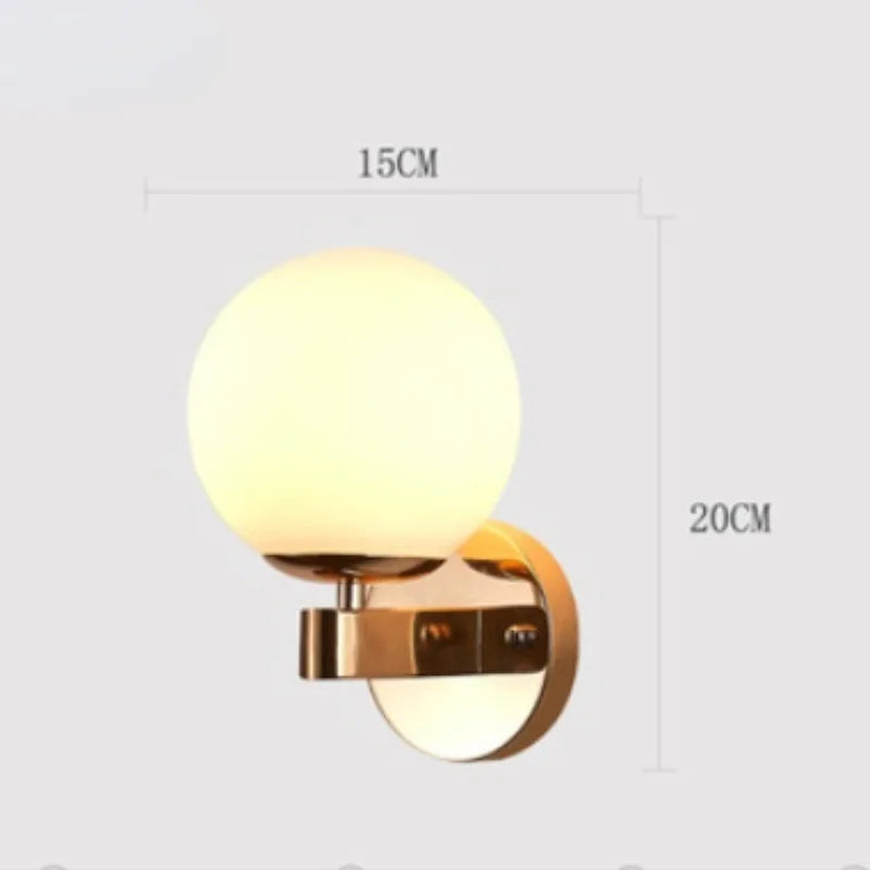 Moderne LED Gold Glaskugel Wandleuchte für Innenbeleuchtung Dekoration