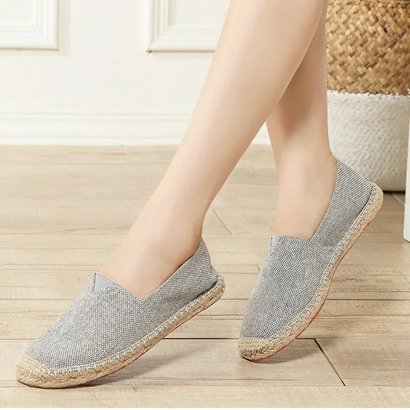 Frühling Sommer Damen Freizeit Schuhe Flach Damen Slip-On Stoffschuhe Atmungsaktiv