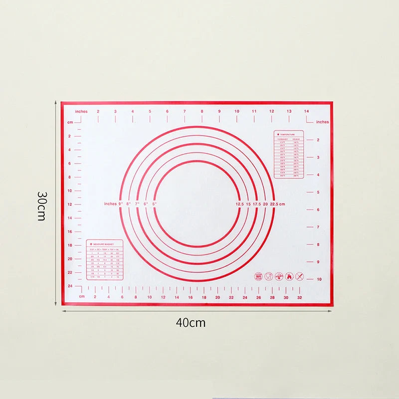 Silikonpad Backmatte: 60/50/40cm Blatt zum Kneten von Teig - Antihaft-Küchenwerkzeug zum Ausrollen von Pizza und großem Teig