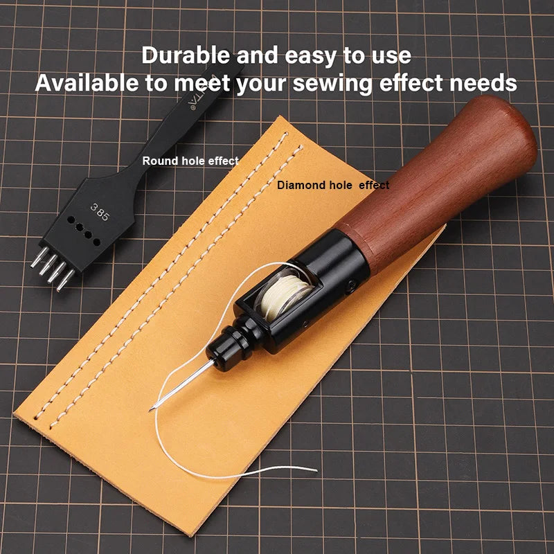 WUTA Leder Nähahle Faden Kit – Speedy Stitcher DIY Leder Handwerks Rand Nähwerkzeuge, Schuhmacher und Canvas Reparatur Kit