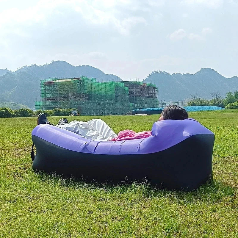 Schnell aufblasbares Luftsofa-Bett: Trend Outdoorschlafsack mit lässigem Strandsofa-Design | Hochwertiges 240*70cm aufblasbares Luftkissen