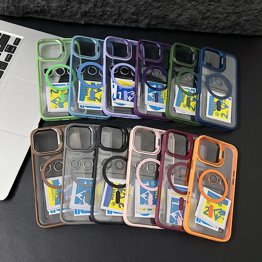 Sandsberg | Magnetische Magsafe Handyhülle Ständer Glaslinsenschutz Abdeckung
