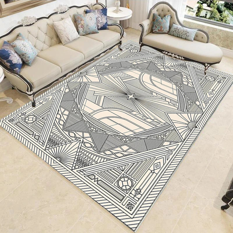 Nordic Schlafzimmer Dekor Teppiche rutschfest Waschbar Veranda Boden Matte Esszimmer Lounge Teppich Retro Ethnischen Stil Teppiche für Wohnzimmer
