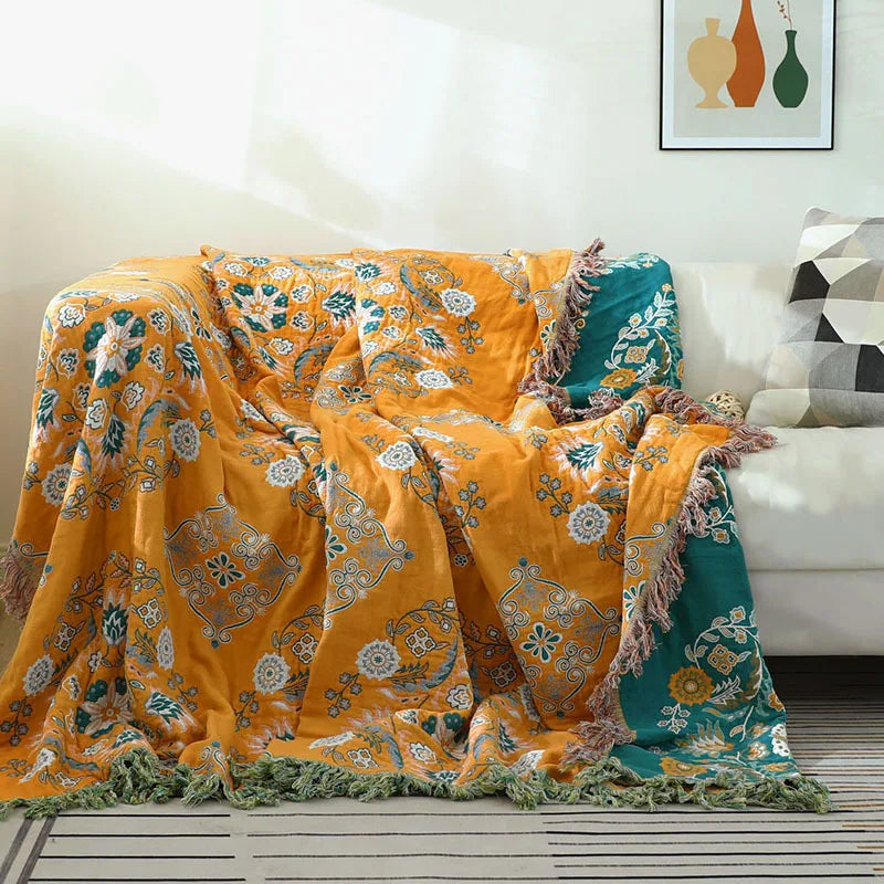 Boho Luxe Baumwolldecke - Eleganz und Komfort für Dein Interieur