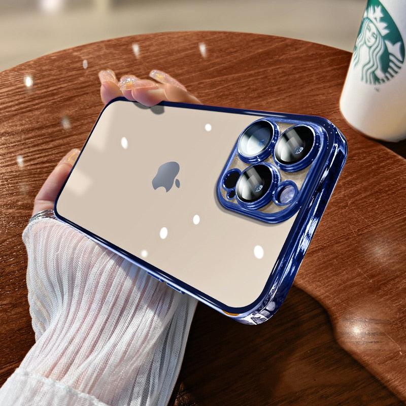 Luxus Stoßfeste Transparente Silikonhülle für Apple iPhone | Premium Beschichtung, Wasserabweisend & Kratzfestes Transparentes Glitter Design